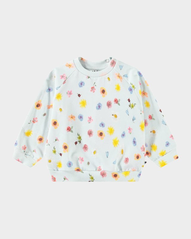 Girl's Disc Floral-Print Sweatshirt, Size 3M-